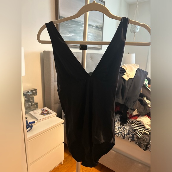 Aerie Black Deep V Bodysuit - Picture 2 of 2